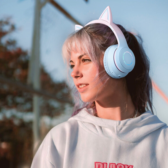 Gradient Cat Ears Headset