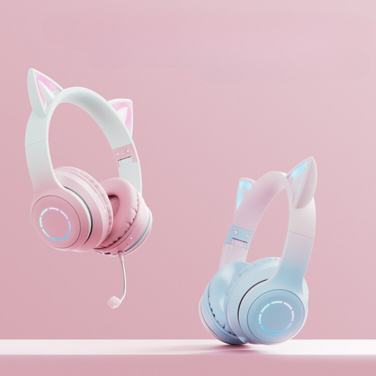 Gradient Cat Ears Headset