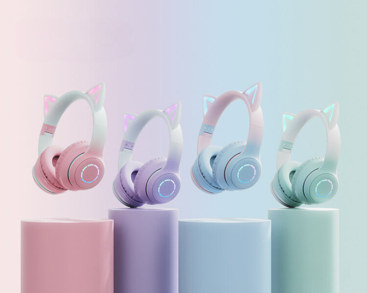 Gradient Cat Ears Headset