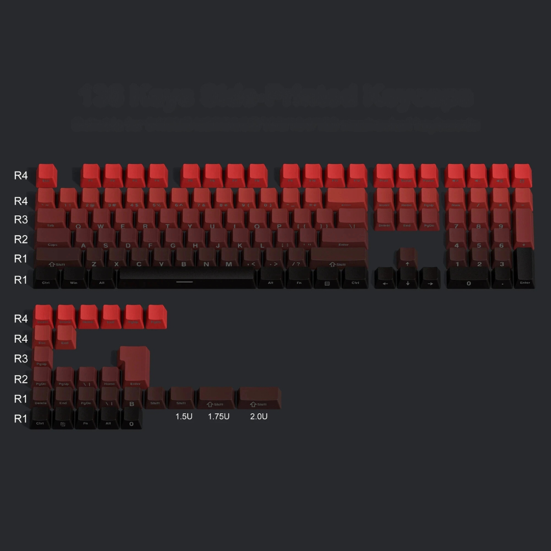 Gradient Side-Printed Cherry Keycaps